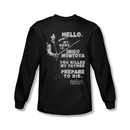 The Princess Bride Shirt Hello My Name Is Long Sleeve Black Tee T-Shirt
