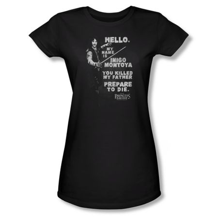 The Princess Bride Shirt Juniors Hello My Name Is Black Tee T-Shirt