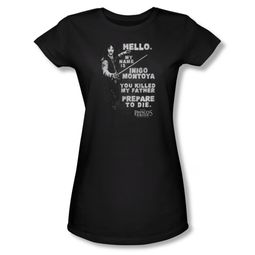 The Princess Bride Shirt Juniors Hello My Name Is Black Tee T-Shirt