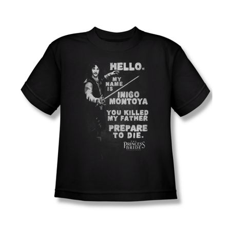 The Princess Bride Shirt Kids Hello My Name Is Black Tee T-Shirt