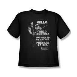 The Princess Bride Shirt Kids Hello My Name Is Black Tee T-Shirt