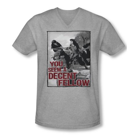 The Princess Bride Shirt Slim Fit V Neck Fellow Athletic Heather Tee T-Shirt