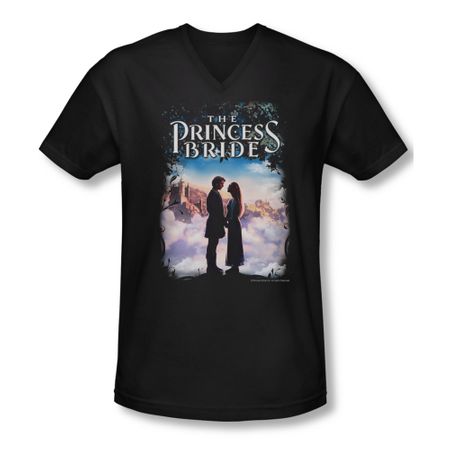The Princess Bride Shirt Slim Fit V Neck Storybook Love Black Tee T-Shirt