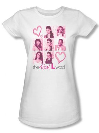 The Real L Word Juniors Shirt Hearts White T-shirt Tee