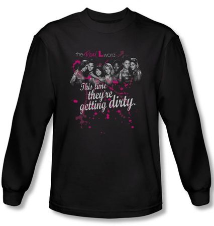 The Real L Word Shirt Dirty Black Long Sleeve T-Shirt Tee