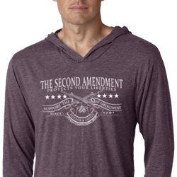 The Second Amendment Mens Lightweight Hooded Shirt The Second Amendment Mens Lightweight Hooded Shirt