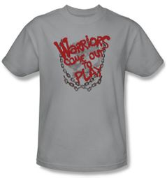 The Warriors Shirt Come Out And Play Adult Silver Tee T-Shirt