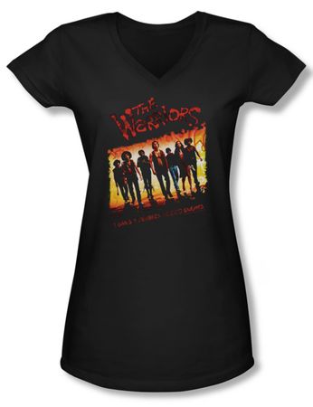 The Warriors Shirt Juniors V Neck One Gang Black Tee T-Shirt