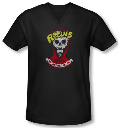 The Warriors Shirt Slim Fit V Neck The Rogues Black Tee T-Shirt
