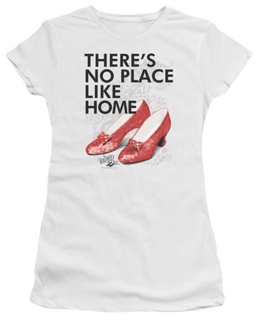 The Wizard Of Oz Juniors Shirt There's No Place Like Home White T-Shirt
