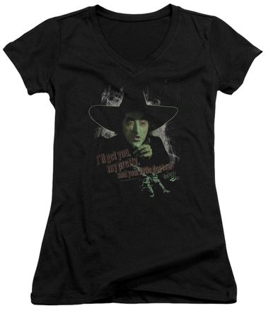 The Wizard Of Oz  Juniors V Neck Shirt The Wicked Witch of the West Black T-Shirt
