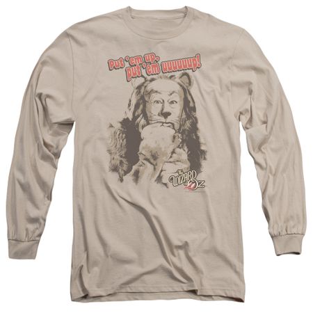 The Wizard Of Oz  Long Sleeve Shirt Put 'Em Up Cowardly Lion Sand Tee T-Shirt