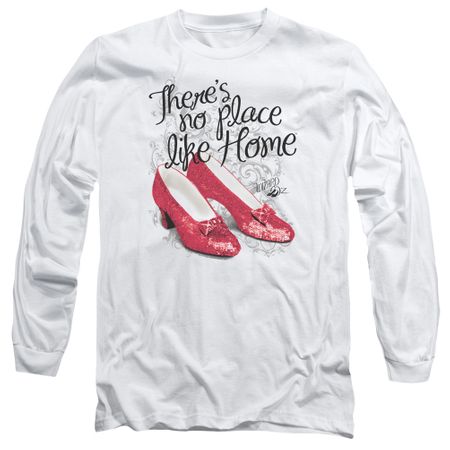 The Wizard Of Oz  Long Sleeve Shirt Red Ruby Slippers White Tee T-Shirt