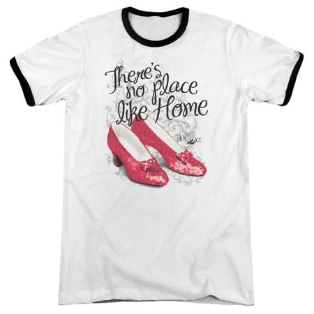 The Wizard Of Oz  Red Ruby Slippers White Ringer Shirt