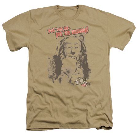 The Wizard Of Oz Shirt Put 'Em Up Cowardly Lion Heather Sand T-Shirt