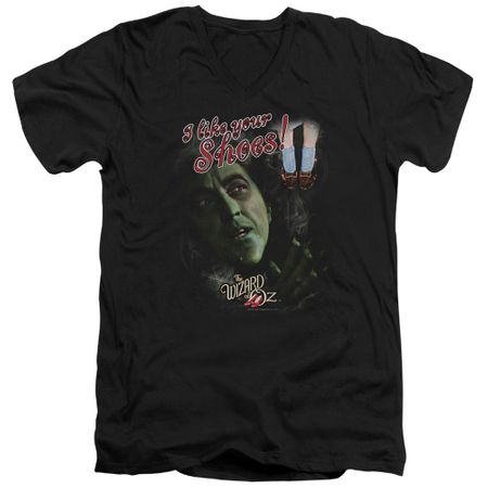The Wizard Of Oz  Slim Fit V-Neck Shirt I like Your Shoes Black T-Shirt