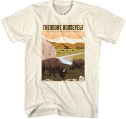 Theodore Roosevelt National Park ND Adult T-shirt - Off White Theodore Roosevelt National Park ND Adult T-shirt - Off White