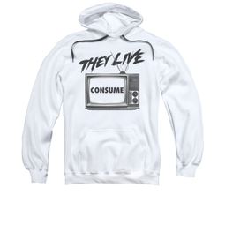 They Live Hoodie Sweatshirt Consume White Adult Hoody Sweat Shirt
