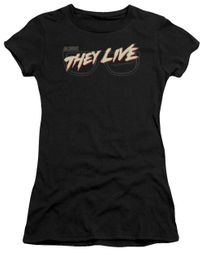 They Live Juniors Shirt Glasses Logo Black T-Shirt They Live Juniors Shirt Glasses Logo Black T-Shirt