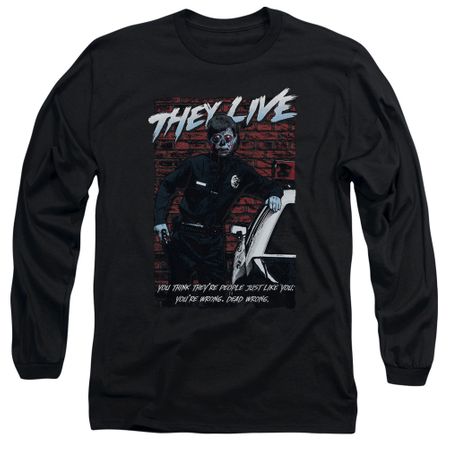 They Live  Long Sleeve Shirt Dead Wrong Black Tee T-Shirt