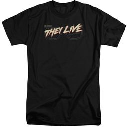 They Live Shirt Glasses Logo Tall Black T-Shirt They Live Shirt Glasses Logo Tall Black T-Shirt