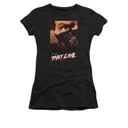 They Live Shirt Juniors Poster Black Tee T-Shirt They Live Shirt Juniors Poster Black Tee T-Shirt