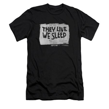 They Live Shirt Slim Fit V Neck We Sleep Black Tee T-Shirt