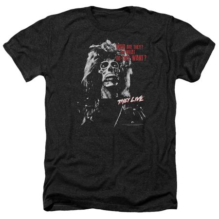 They Live Shirt Who are They? Heather Black T-Shirt