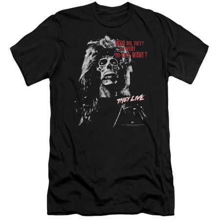 They Live  Slim Fit Shirt Who are They? Black T-Shirt