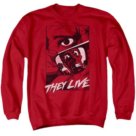 They Live  Sweatshirt Graphic Poster Adult Red Sweat Shirt