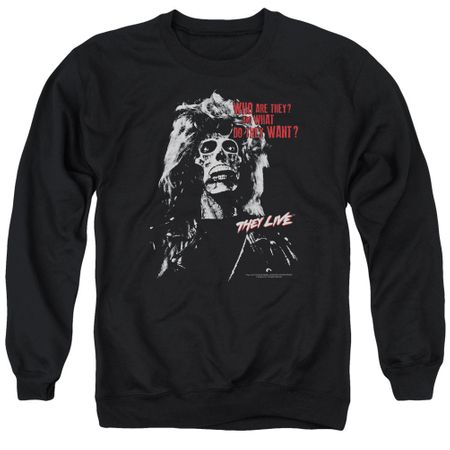 They Live  Sweatshirt Who are They? Adult Black Sweat Shirt