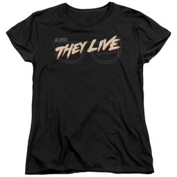 They Live Womens Shirt Glasses Logo Black T-Shirt They Live Womens Shirt Glasses Logo Black T-Shirt