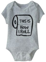 This Is How I Roll Funny Baby Romper Athletic Heather Infant Babies Creeper This Is How I Roll Funny Baby Romper Athletic Heather Infant Babies Creeper