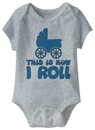 This Is How I Roll Stroller Funny Baby Romper Grey Infant Babies Creeper