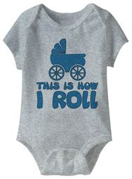 This Is How I Roll Stroller Funny Baby Romper Grey Infant Babies Creeper This Is How I Roll Stroller Funny Baby Romper Grey Infant Babies Creeper