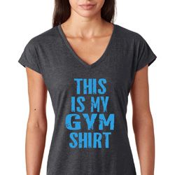 This Is My Gym Shirt Ladies Tri Blend V-Neck Shirt