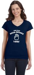 This Is My Social Distance Shirt Ladies Fit V-Neck T-Shirt