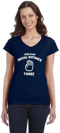 This Is My Social Distance Shirt Ladies Fit V-Neck T-Shirt