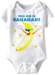 This Kid Is Bananas! Funny Baby Romper White Infant Babies Creeper This Kid Is Bananas! Funny Baby Romper White Infant Babies Creeper