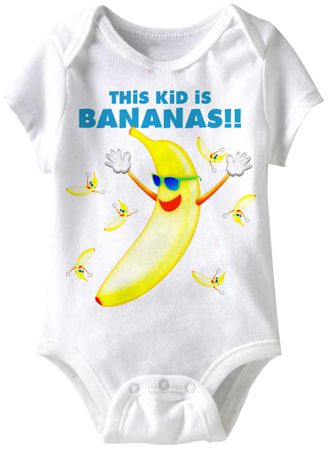 This Kid Is Bananas! Funny Baby Romper White Infant Babies Creeper
