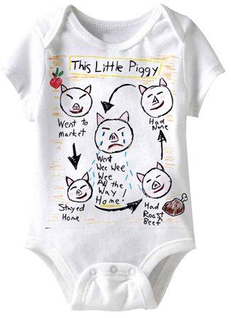 This Little Piggy Funny Baby Romper White Infant Babies Creeper