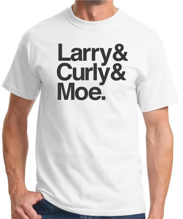 Three Stooges Adult Tee - Larry & Curly & Moe White Shirt