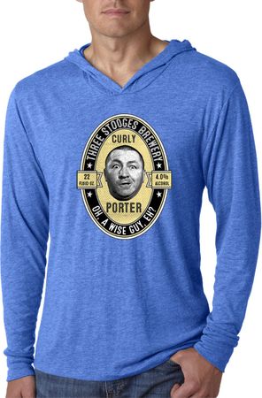 Three Stooges Curly Porter Lightweight Hoodie Tee