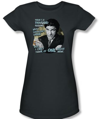 Three Stooges Junior Shirt Drink Charcoal Tee T-Shirt