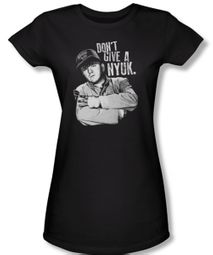 Three Stooges Junior Shirt Give A Nyuk Black Tee T-Shirt