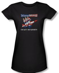 Three Stooges Junior Shirt Mission Accomplished Royal Tee T-Shirt