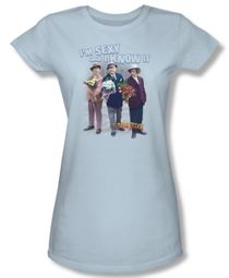 Three Stooges Junior Shirt Sexy Light Blue Tee T-Shirt