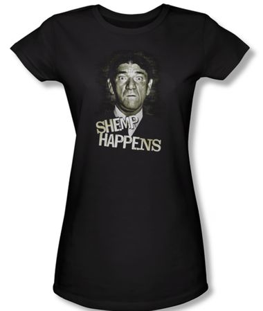 Three Stooges Junior Shirt Shemp Happens Black Tee T-Shirt