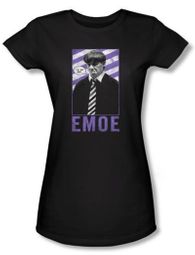 Three Stooges Juniors Shirt Emoe Funny Black Tee T-shirt