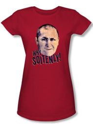 Three Stooges Juniors Shirt Why Soitenly Funny Red Tee T-shirt